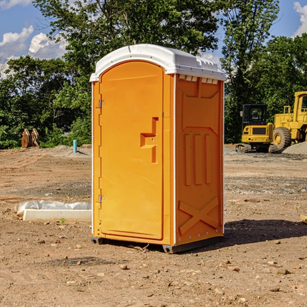 how often are the portable restrooms cleaned and serviced during a rental period in Stinnett TX